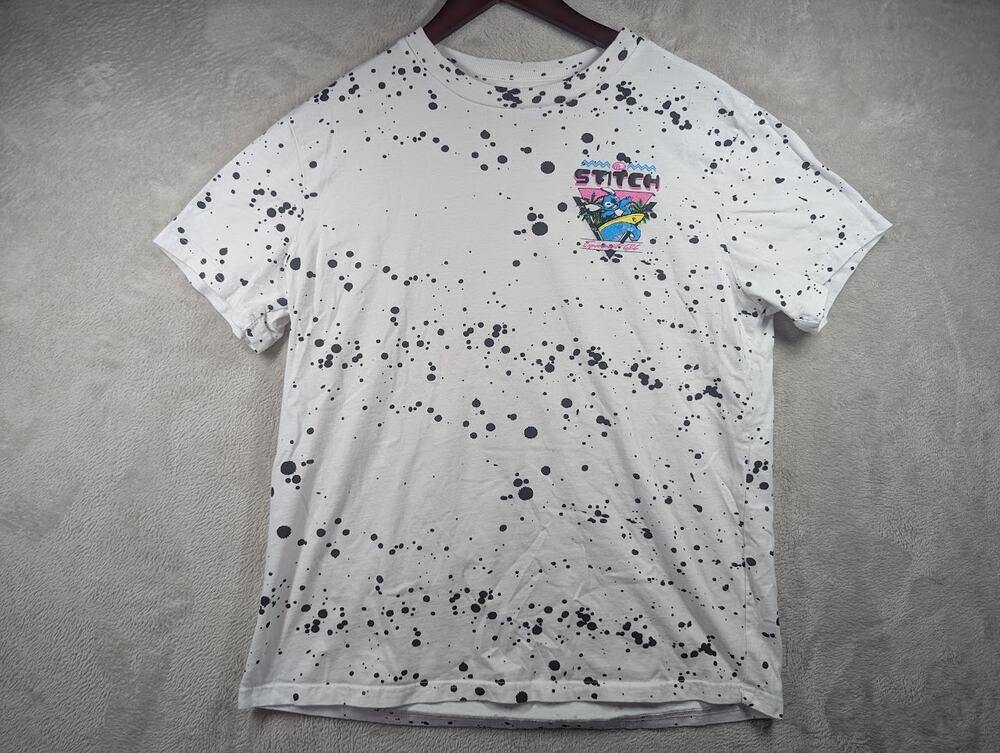 Surfer Stitch "Experiment 626" Lilo & Stitch Retro Splatter Print MEDIUM T-shirt